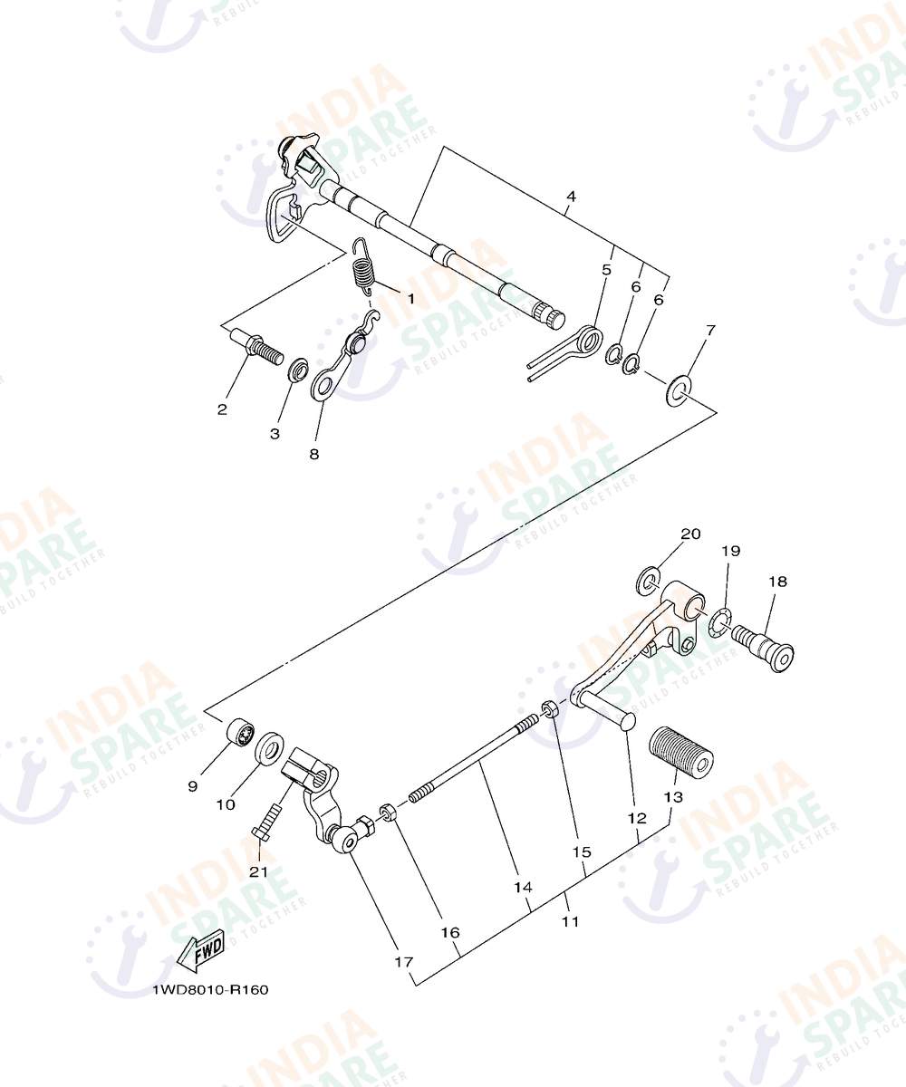 YAMAHA D772 MT 03 Series SHIFT SHAFT